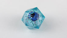 Load image into Gallery viewer, Eye Rolling Dice - Light Blue Color - polyhedral set [Sharp Edge] Hand made
