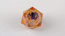 Load image into Gallery viewer, Eye Rolling Dice - Orange Color - polyhedral set [Sharp Edge] Hand made
