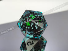 Load image into Gallery viewer, Compass Dice 32mm - Blue color [Handmade - made to order]
